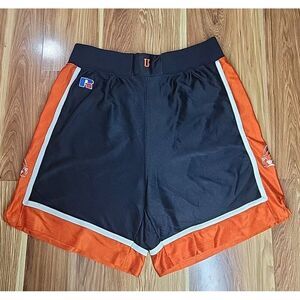 Vintage Russell‎ Basketball Shorts Men's Size 38 Baggy 90s Black Orange Athletic